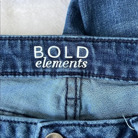 Bold Elements Blue Distressed Embroidered Women's Jeans Curvy Skinny - 16 - Picture 3 of 14